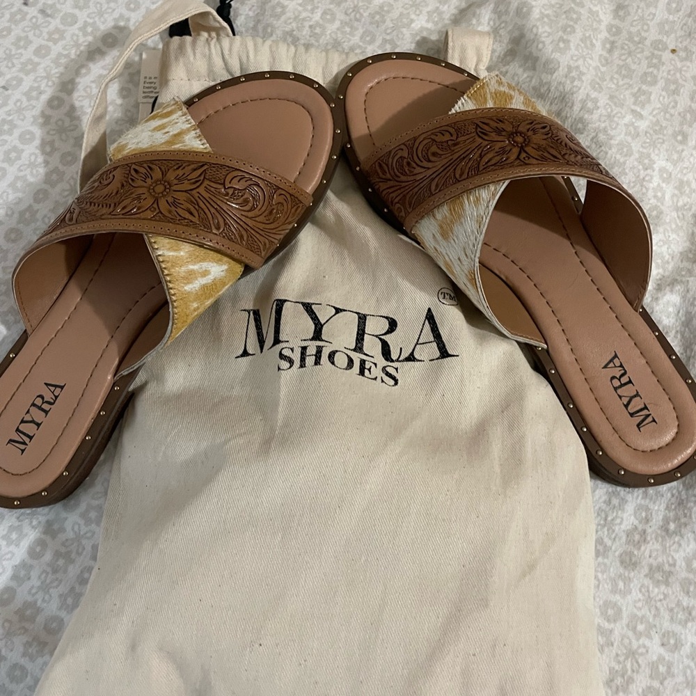 Cowhide sandals women’s